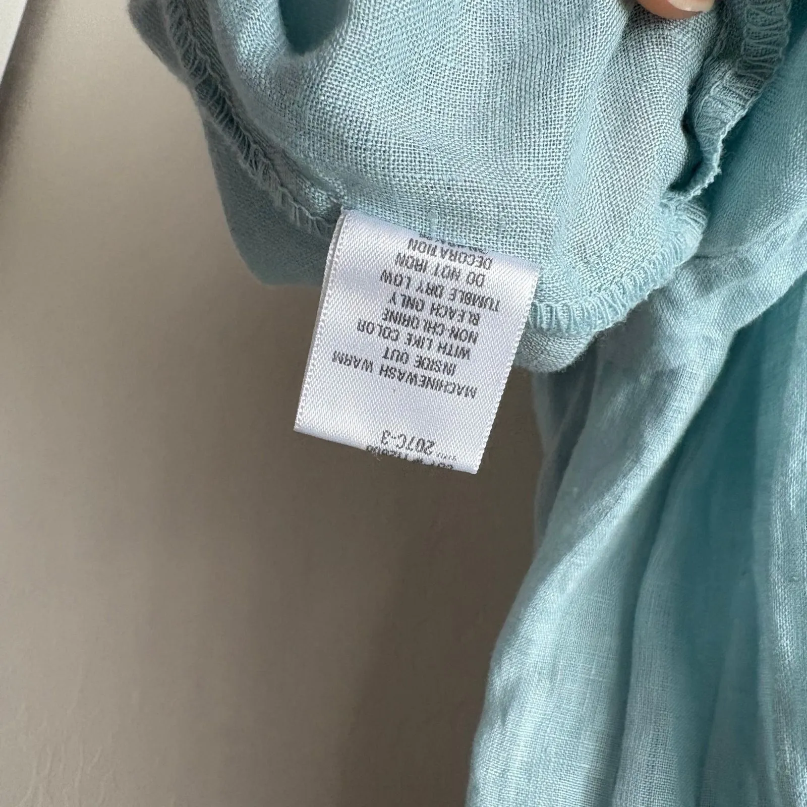 CP SHADES Linen Tunic Dress Regina Pleated V-Neck Short Sleeve Dress Size L - Image 7