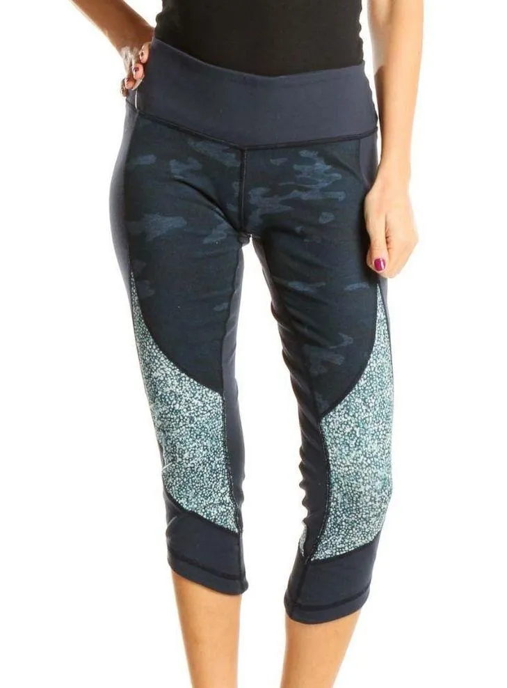Lululemon Wunder Under Heathered Lotus Camo Oil Slick Blue Cropped Leggings - Image 2
