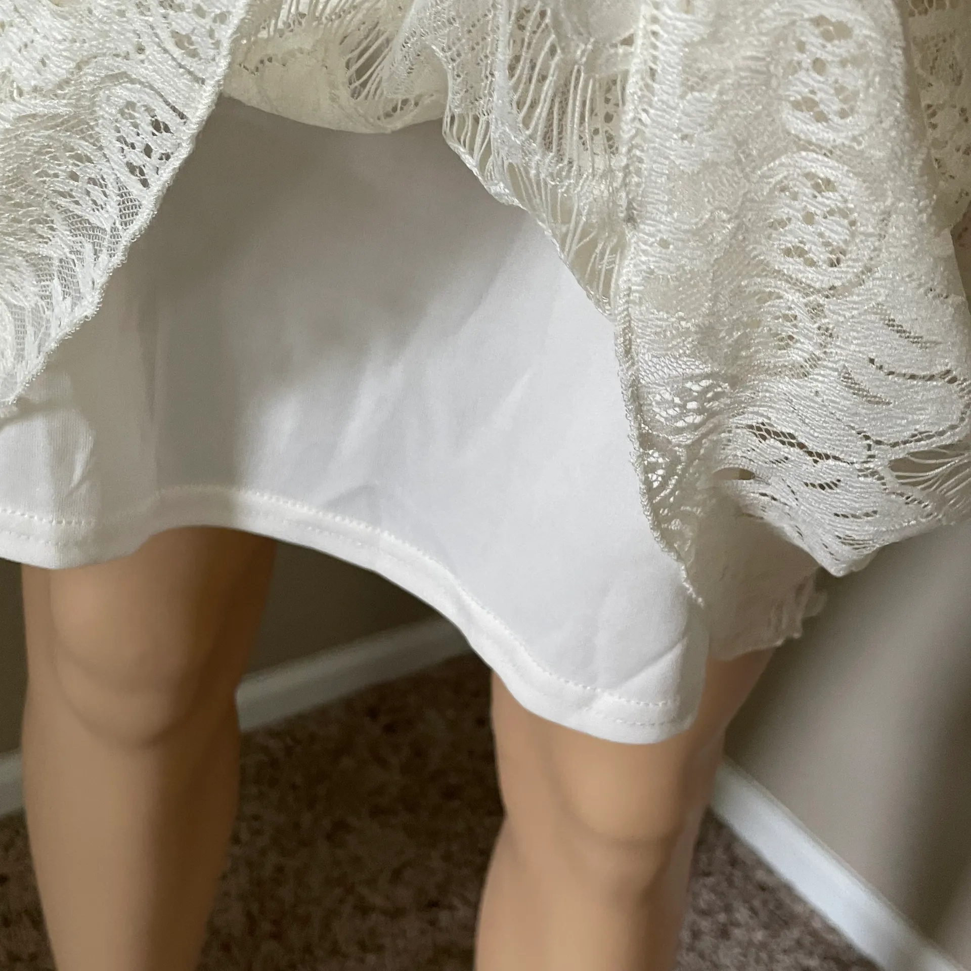 NWT Ivory Lace BoHo Off Shoulder Dress Small - Image 4