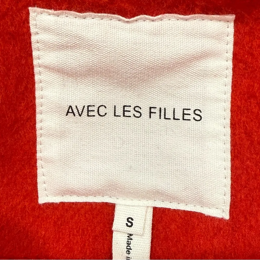 Avec Les Filles Hourglass Blazer Small Red Double Breasted Wool Chic Valentines - Image 12