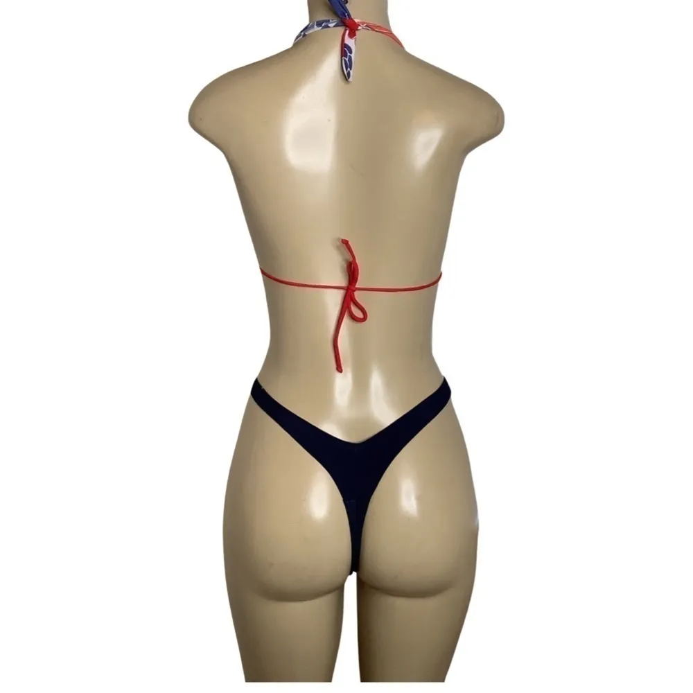 Zuliana Size Medium Thong Bikini Bottom & Recco Bikini Top. New With Tags Red - Image 4