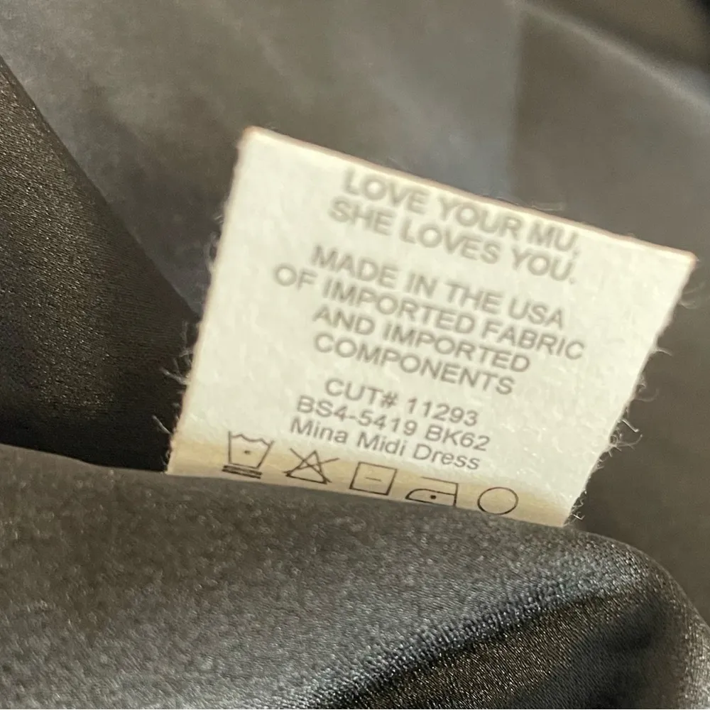 Show Me Your MuMu Mina Midi Dress Black Luxe Satin Women’s Sz S - Image 10