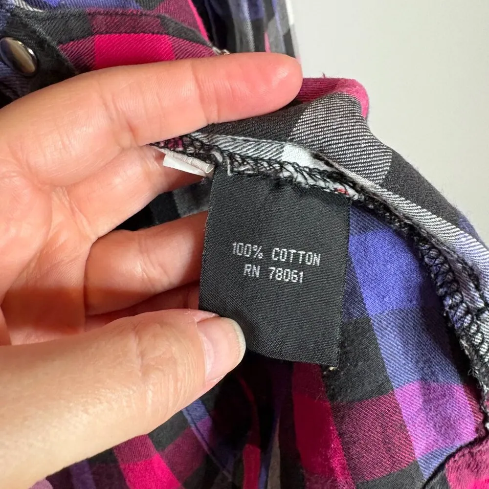 Tripp NYC plaid studded button down flannel shirt - Image 4