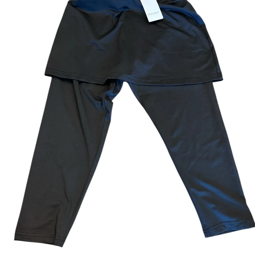 Chic Black Skirted Leggings - Image 2