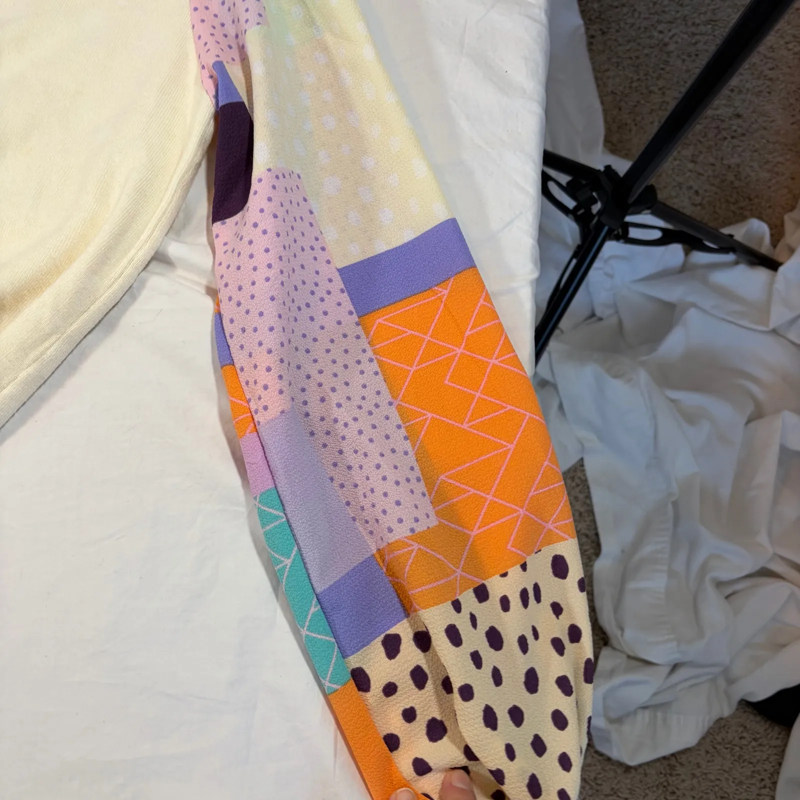 Anthropologie Fate womens cream sweater patterned sheer balloon sleeves. Size S - Image 8