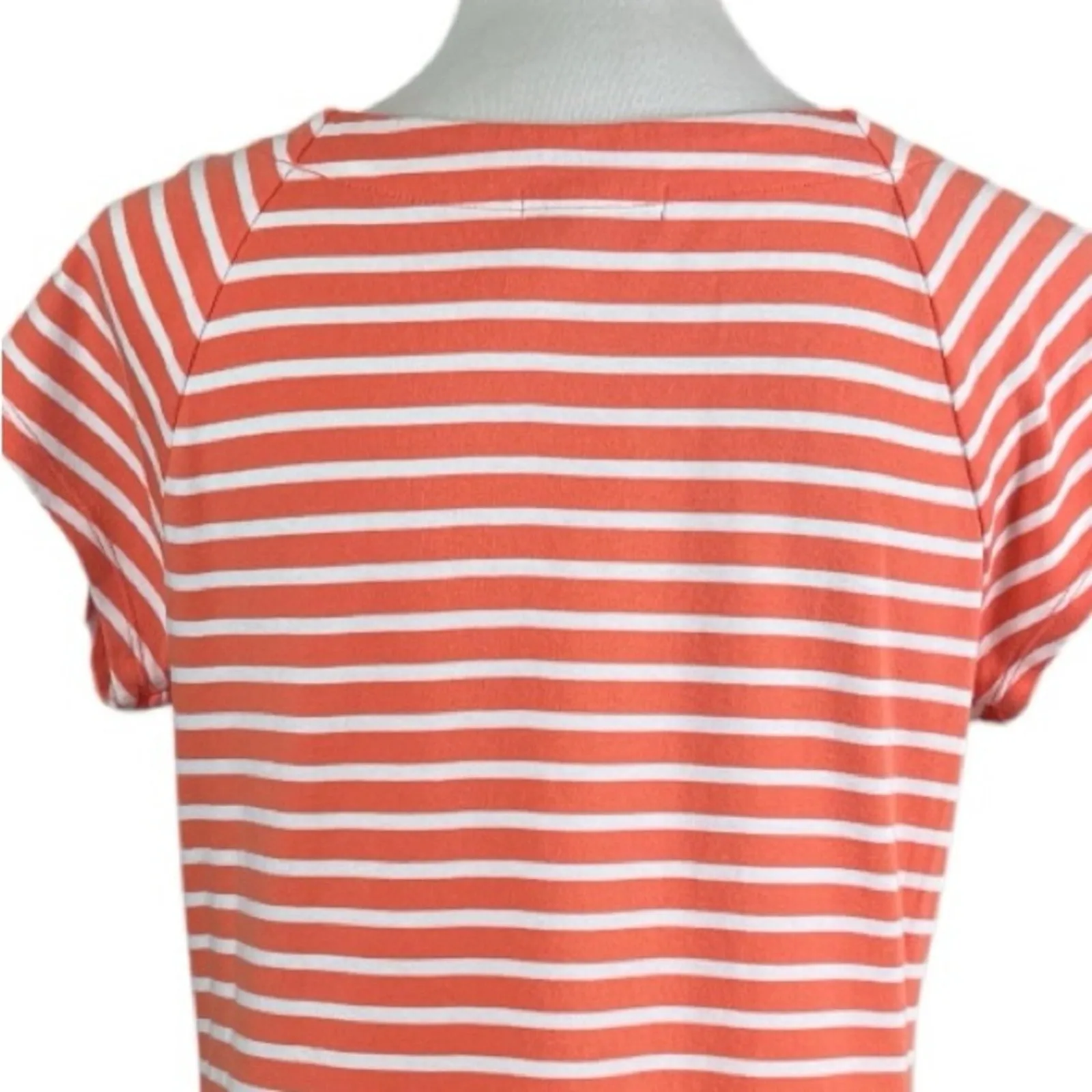 Dressbarn Women’s Tee Shirt Scoop Neck Short Sleeve Cotton Stripe Size Large - Image 6