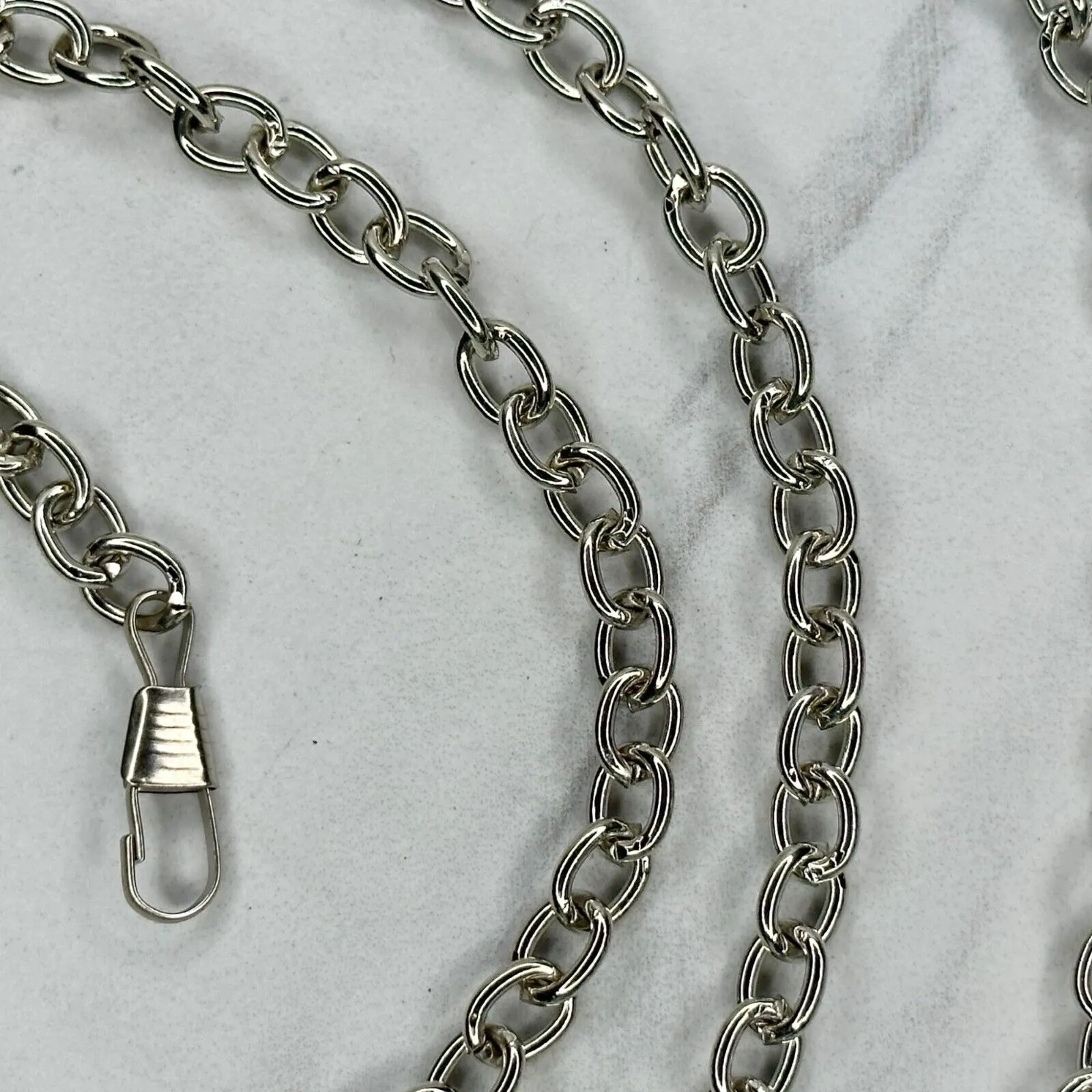Silver Tone Chain Link Handbag Strap Replacement Purse Chain ✨ - Image 7