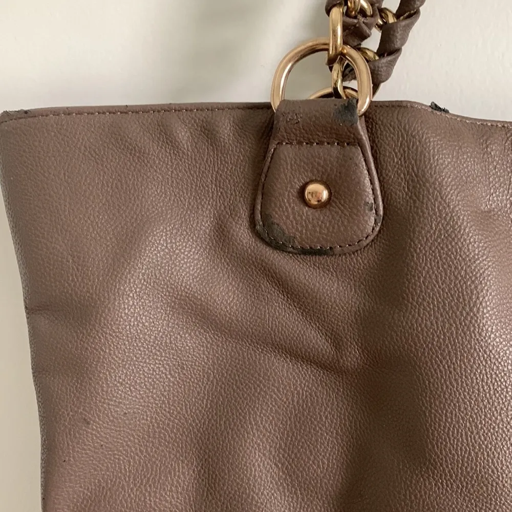 Dark Taupe Vegan Leather Bag - Image 9