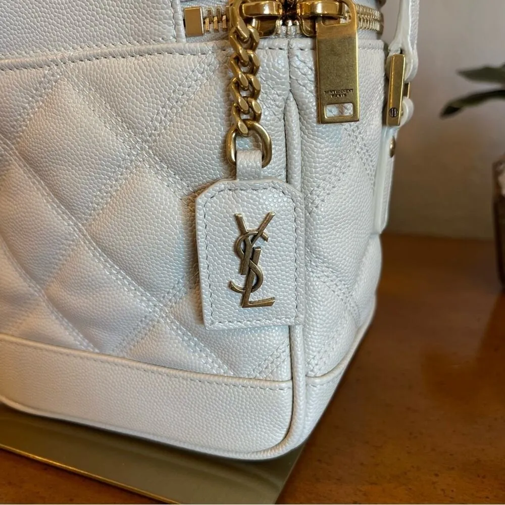 LIKE NEW Saint Laurent 80s Vanity YSL Crossbody Bag in Quilted Grained Leather - Image 4