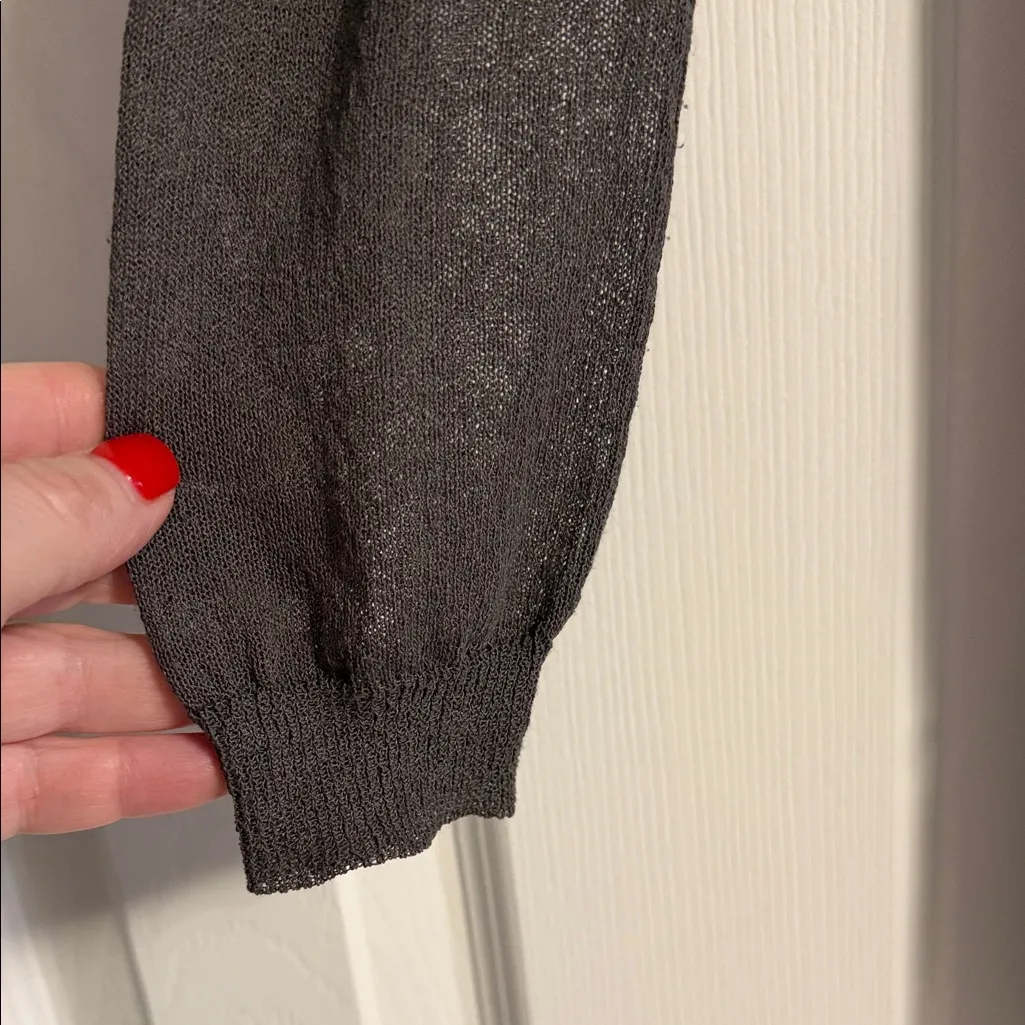 Theory Dark Gray Sheer Open-Front Cardigan Size S/P - Image 2