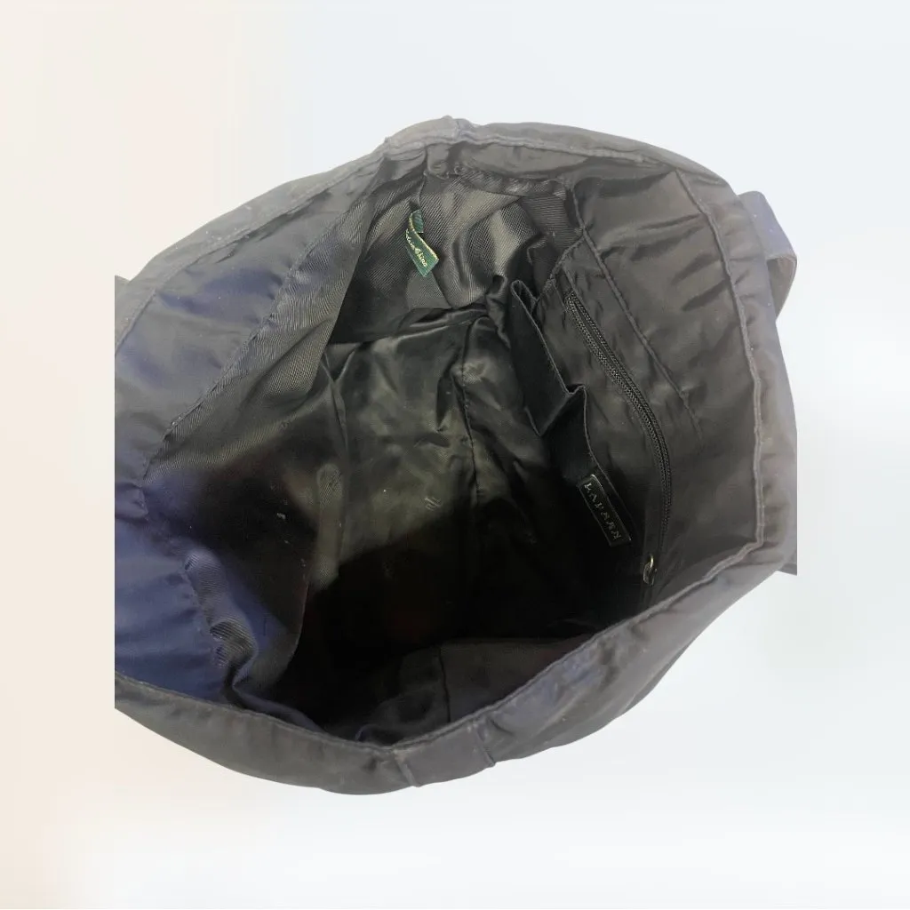 Lauren Ralph Lauren Y2K Black Tote Shoulder Bag Purse Handbag Beach LRL Monogram - Image 3