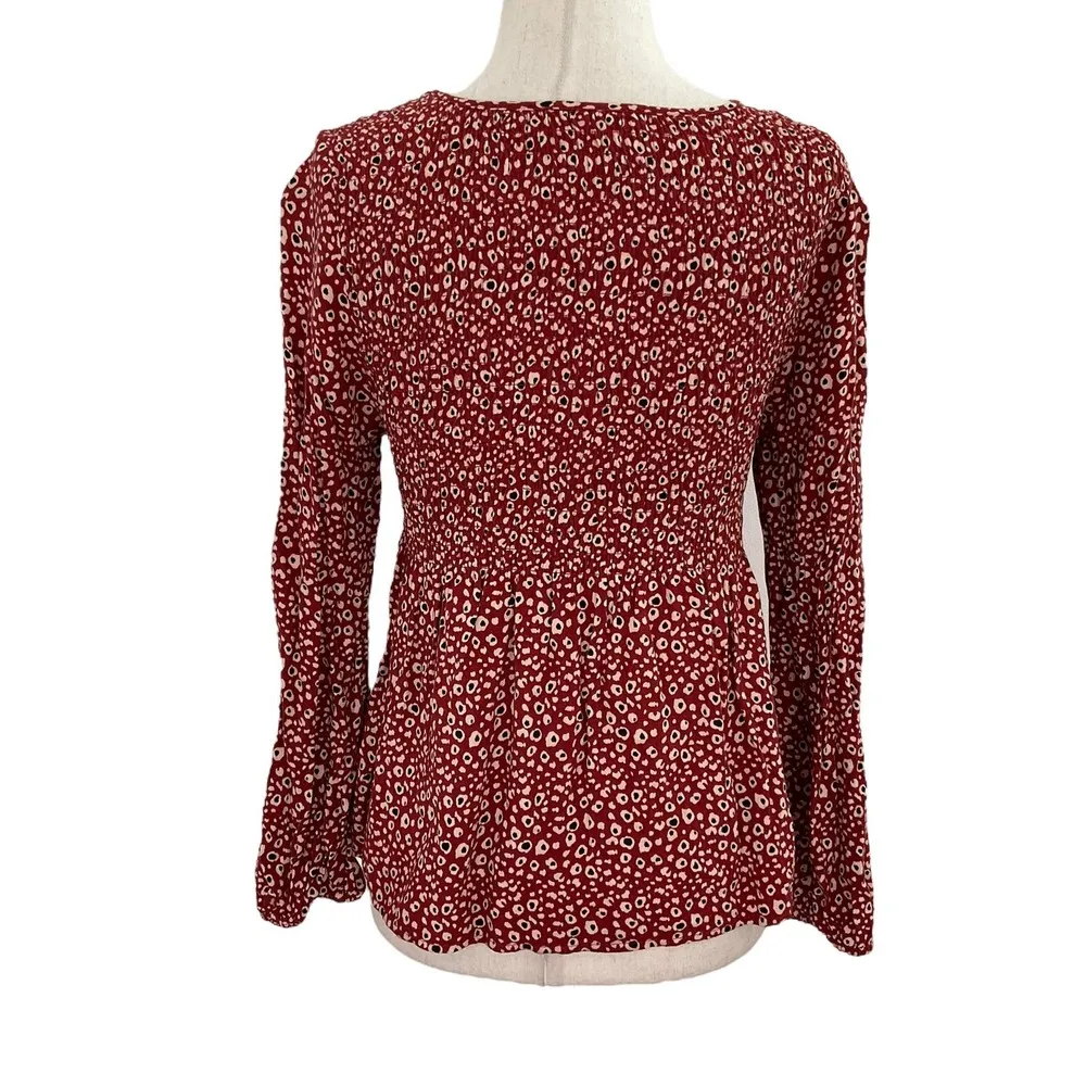 Urban Romantics Maroon Long Sleeve Women's Top/Blouse Size Small | 47-10 - Image 2