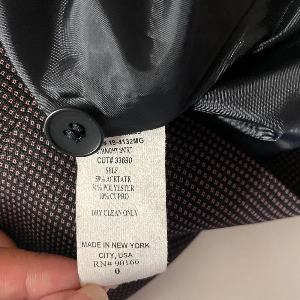 Vintage Garfield & Marks Black & Pink Mini Checker Print Straight Skirt Sz 0 EUC - Image 6