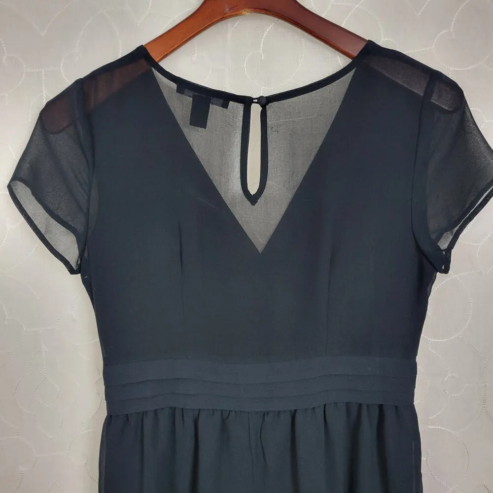 Forever 21 Womens Romper Playsuit Medium Black V Neck Short Sleeve Side Zip - Image 5