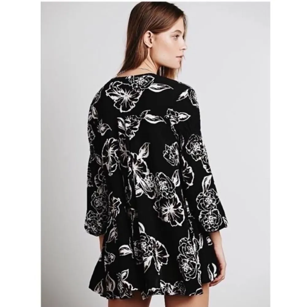 Free People Floral Foil Print Swing Tunic Mini Dress 716 - Image 11