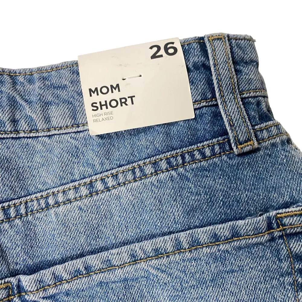 FOREVER 21 MOM Short High Rise Relaxed Shorts Women's Sz 26 Blue Jeans - Image 9