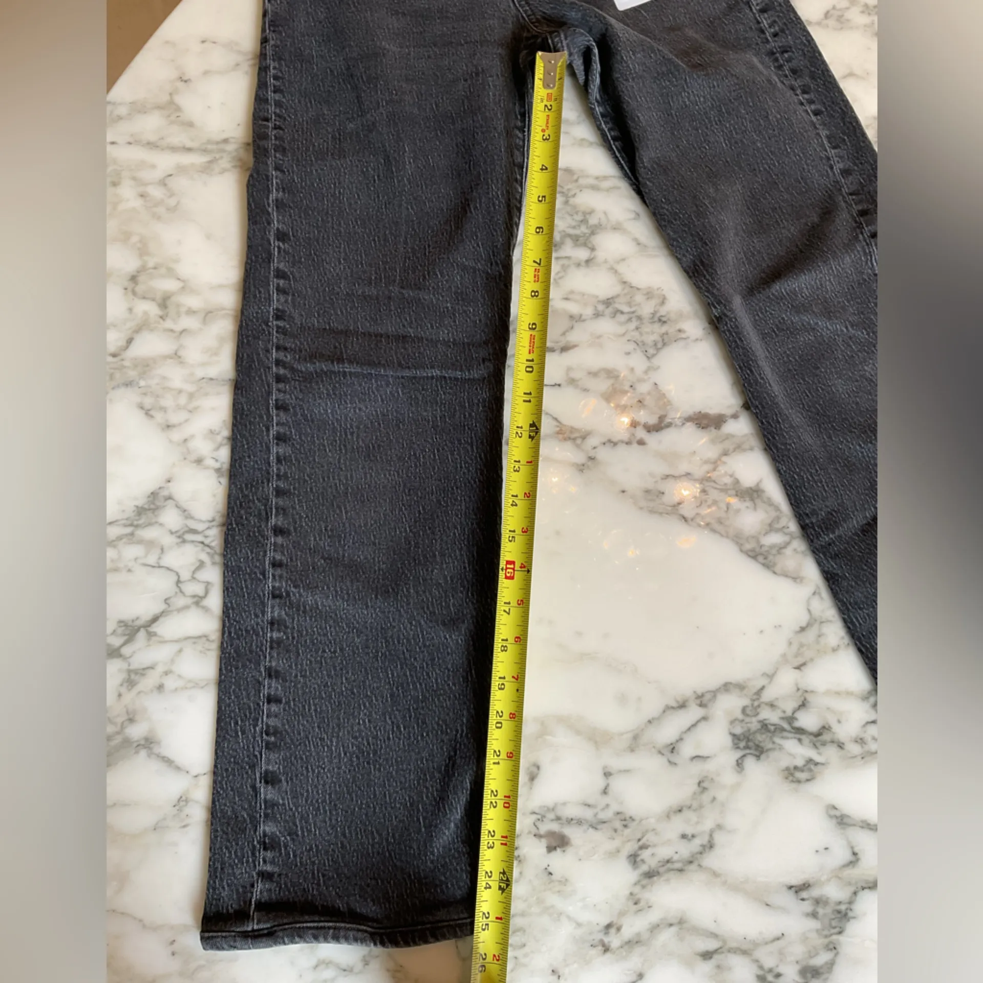 EUC Madewell Curvy 90s Black Wash Straight Jeans Sz 26  - NM273 - broken zipper - Image 5