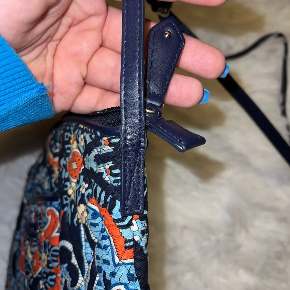 Vera Bradley Blue Crossbody Bag in Blue & Orange Paisley - Image 4