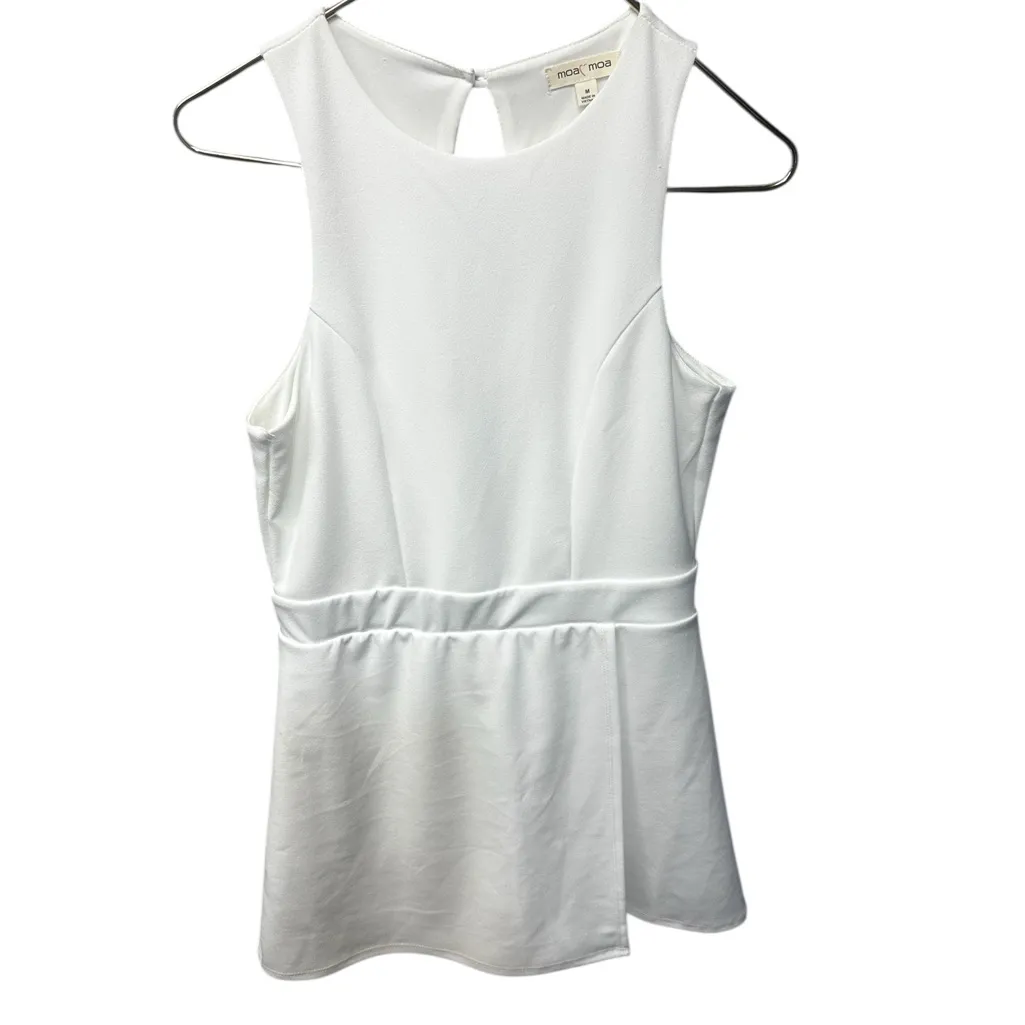 Moa Moa White Mini Skort Romper w/Small flaw Medium - Image 7