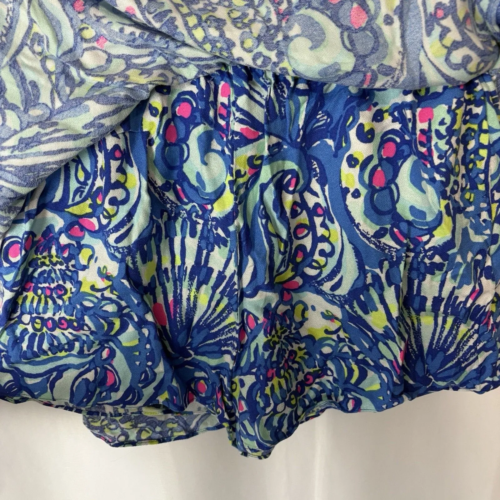 Lilly Pulitzer Ramona Skort Skirt Size 00 Brilliant Blue Ceviche Tropical Bright - Image 7