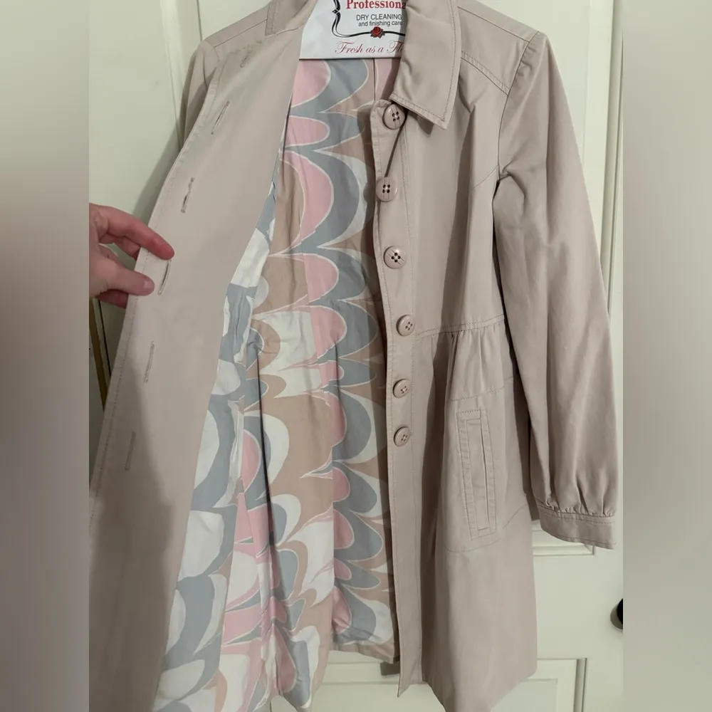 Elevenses for Anthropologie Blush Pink Belted Trench Coat Size 6 EUC - Image 7