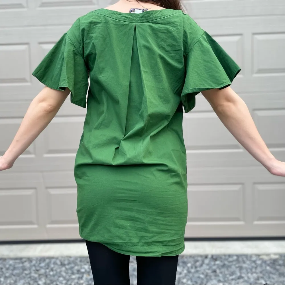 Maeve by Anthropologie Flutter Statement Sleeve Cotton Mod Shift Dress XS - Image 2