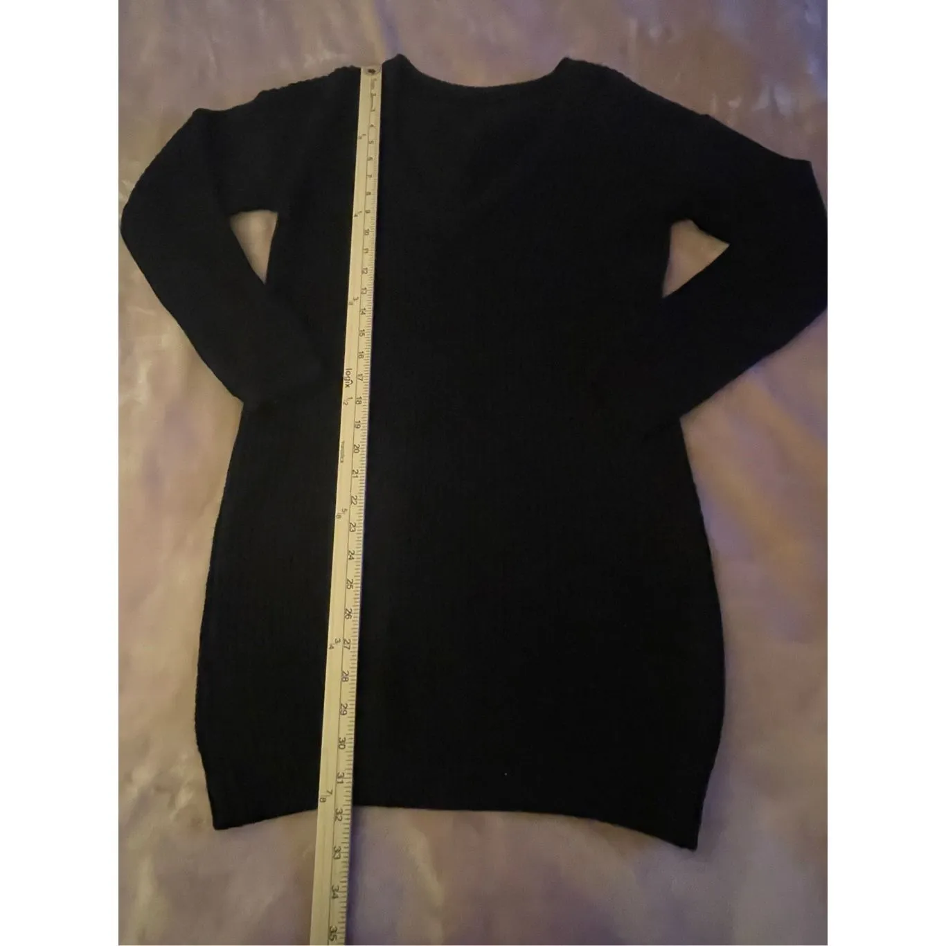 NWT Lulus Long Sleeve Knee Length Knit Sweater Dress Black Size XS - Image 10
