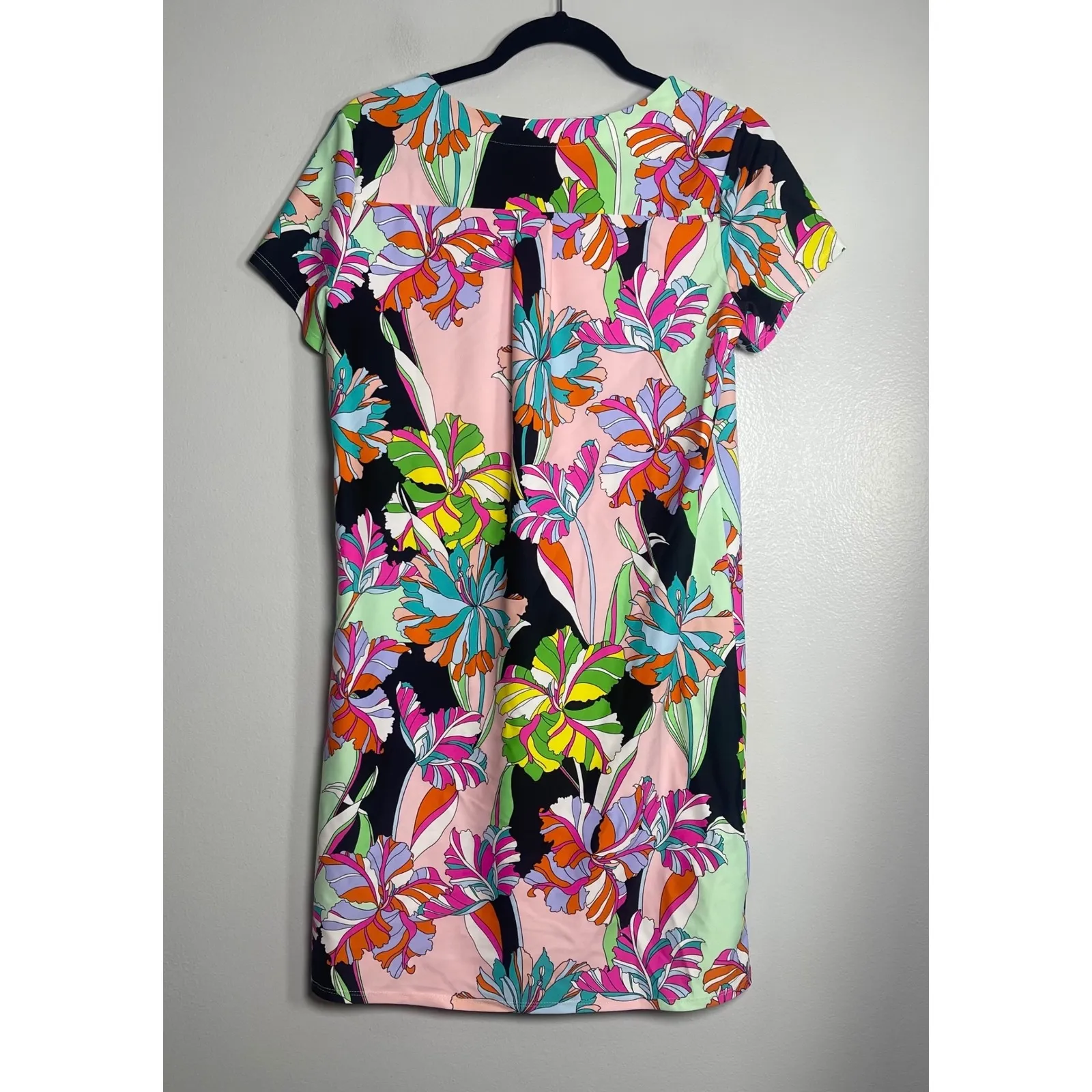JUDE CONNALLY Ella Shift Dress Medium Colorful Floral Preppy Vibrant Beach Fun Pink - Image 3