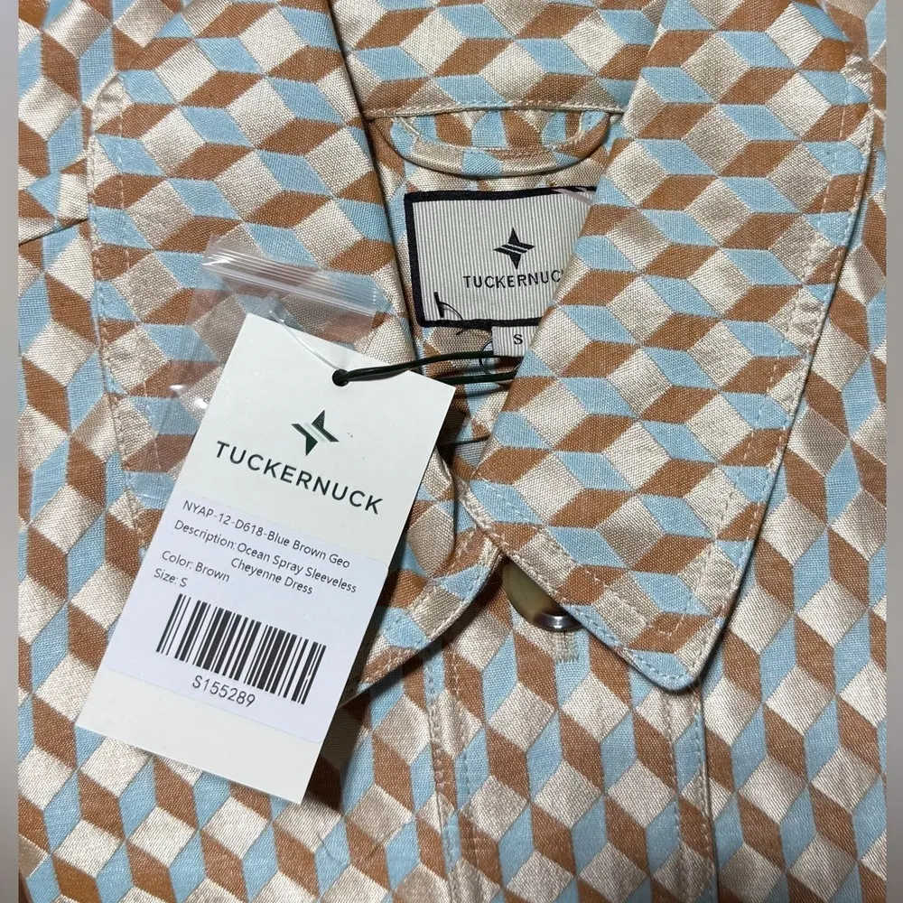 Tuckernuck Ocean Spray Cheyenne Dress Size XXL NWT Geo Print Belted Midi - Image 10