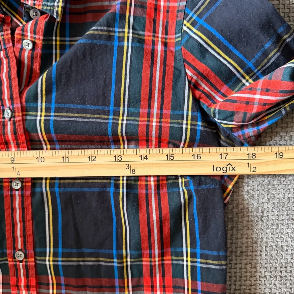 J.Crew Slim Stretch Perfect Shirt Stewart Tartan Plaid Size 4 Christmas Holiday - Image 7