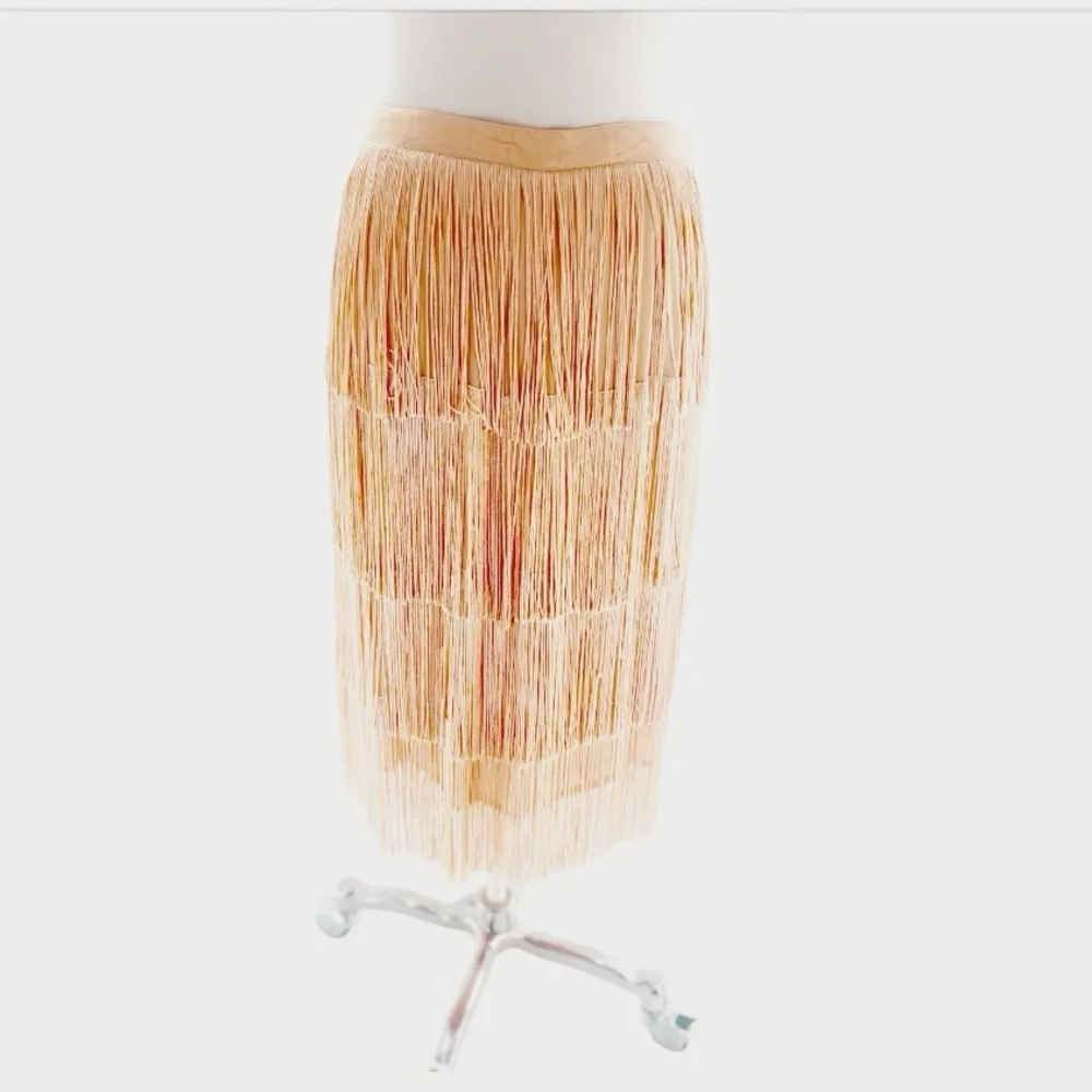 Anthropologie Maeve Velma fringe midi skirt pink sz 6p - Image 10