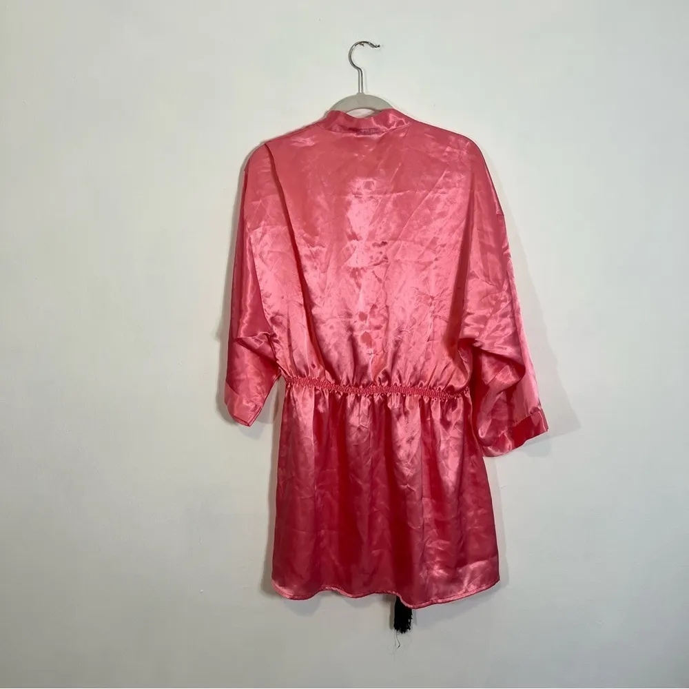 VINTAGE Victoria’s Secret Gold Label Barbiecore Pink Tassel Nightgown Robe - Image 2