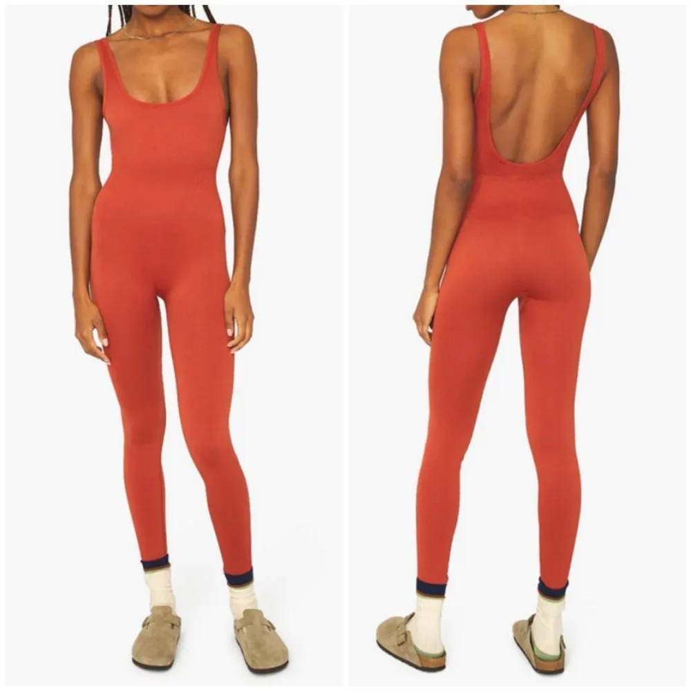 💕WEWOREWHAT💕 Rib Jumpsuit ~ Rust Orange Medium M NWT - Image 3