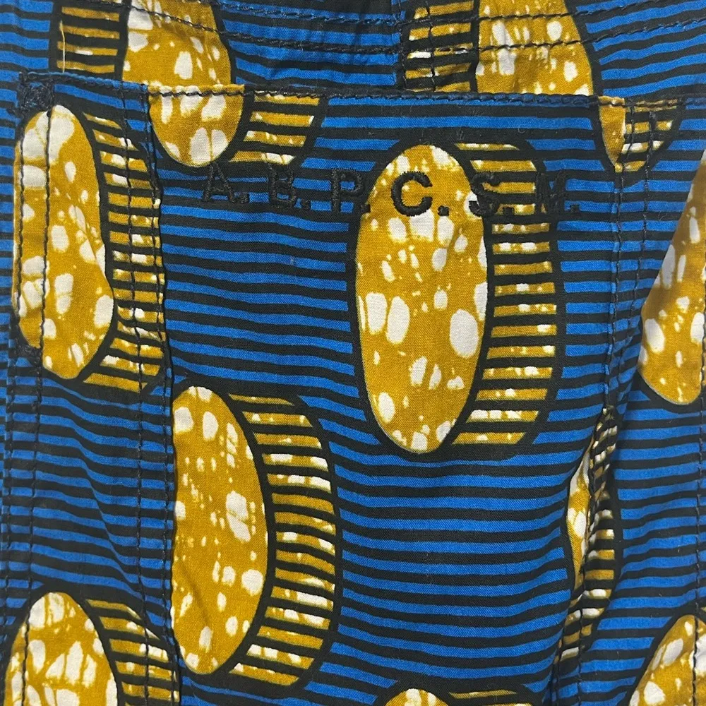 Atelier Beaurepaire A.B.P.C.S.M. blue and yellow abstract cotton overalls XS - Image 4