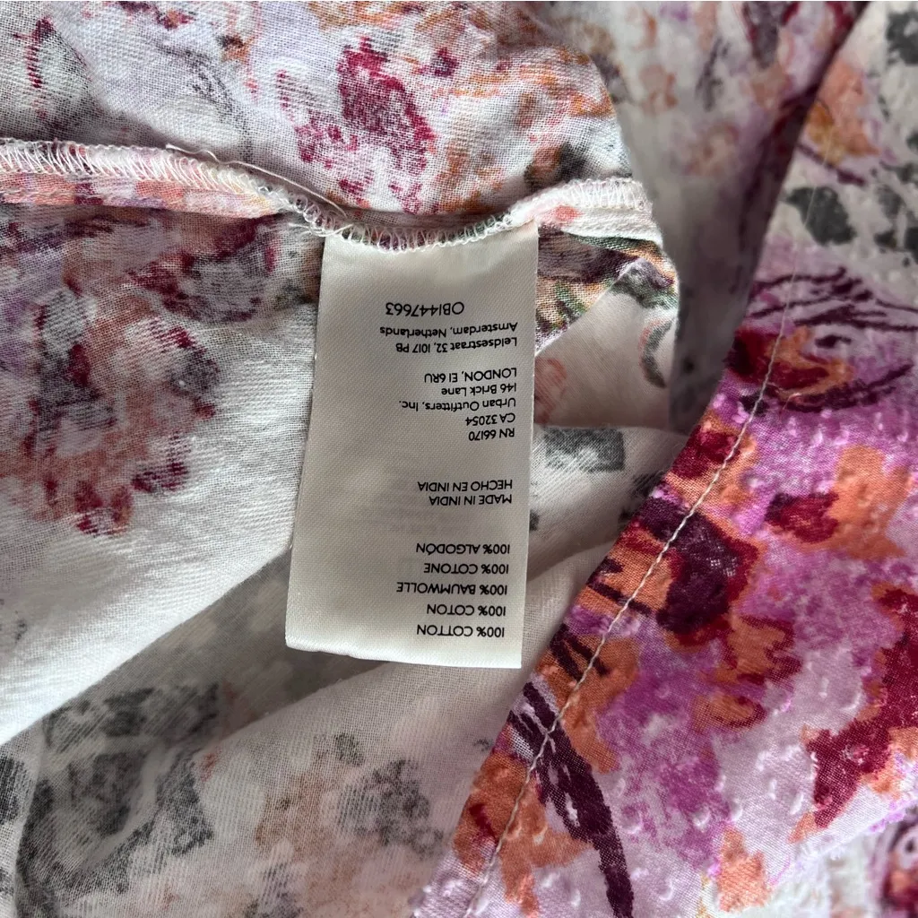 Anthropologie pilcro textured‎ cropped surf blouse pink floral boho - Image 7