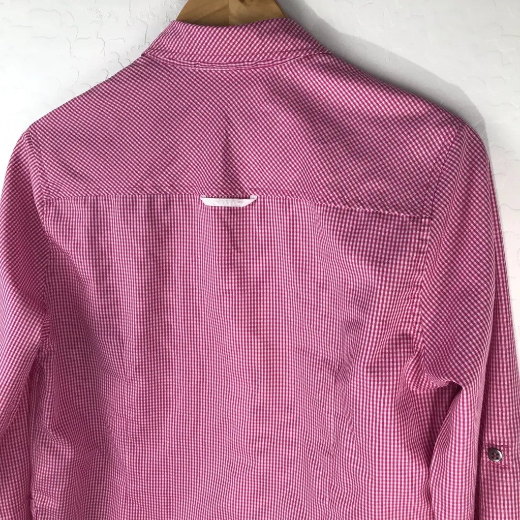 Kut from the Kloth Women's Blouse Pink White Gingham Button Front - Image 5