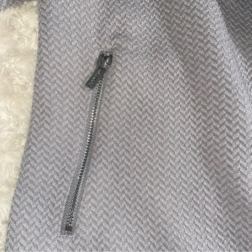 Y2K Calvin Klein Moto Style Cropped Open Textured Grey Jacket S Small - Image 6