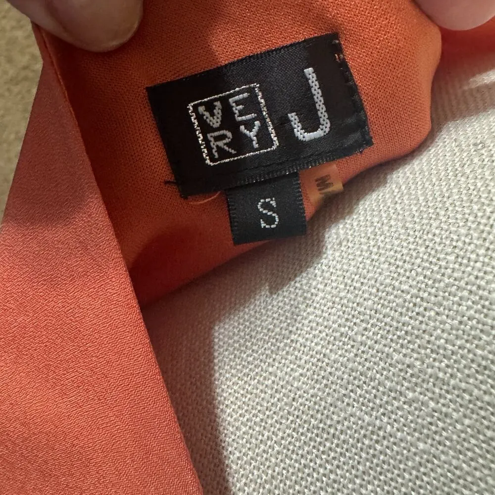 Very J Orange Mini Dress black dahlia rhinestone bling going out date night sz S - Image 6