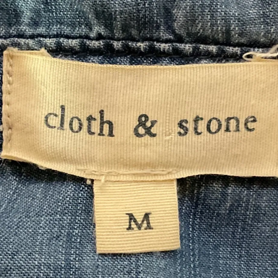 Anthropologie Cloth & Stone Chambray Denim 3/4 Sleeve‎ Mini Shirt Dress Medium - Image 8