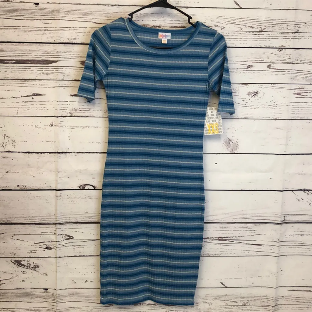 LulaRoe blue striped Julia dress‎ - Image 2