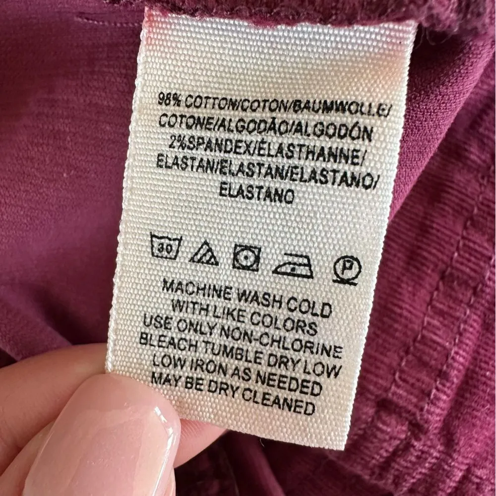 Free People Corduroy Mini Skirt Women’s 8 Maroon Burgundy Classic Cozy Fall - Image 6