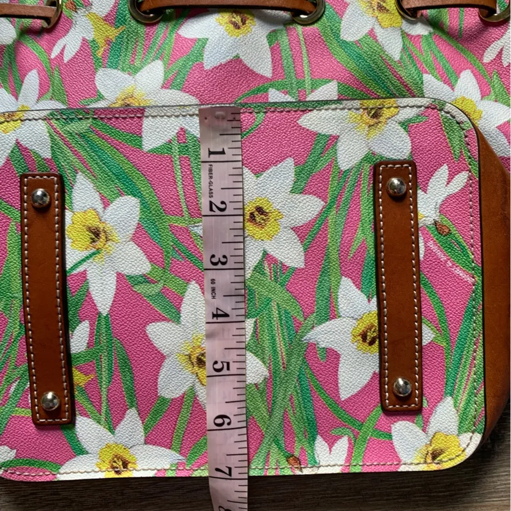 Dooney & Bourke Pink Daffodil Drawstring Purse - Image 8