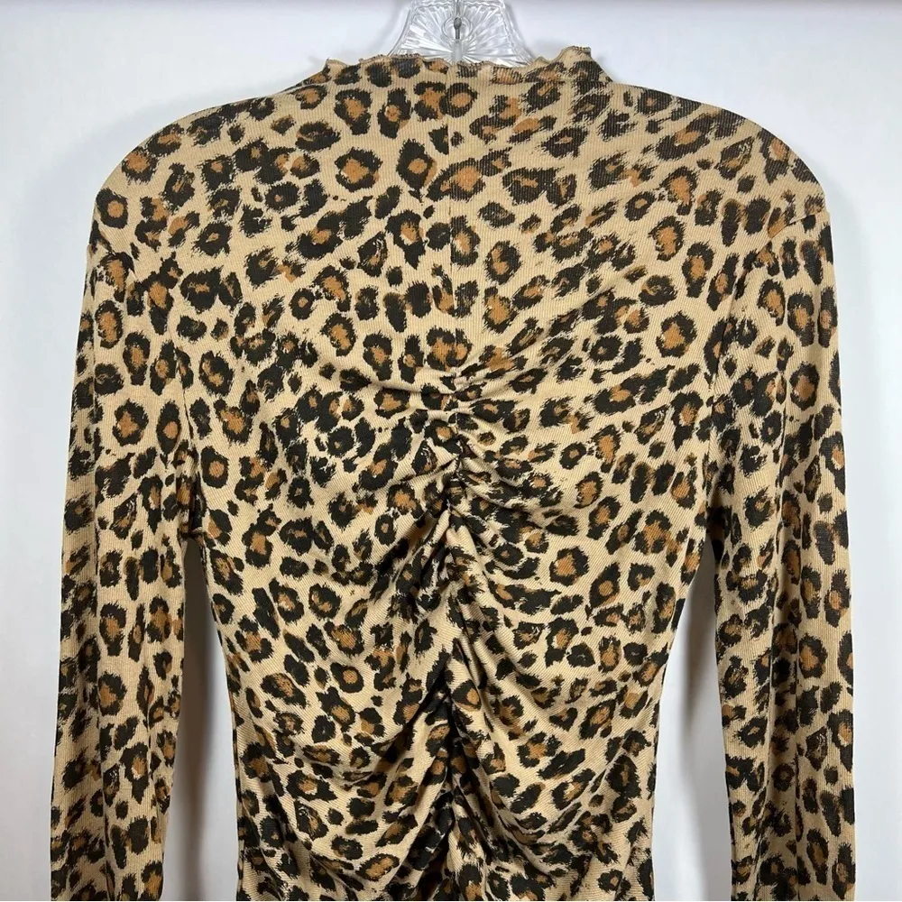 Free People Leopard Print Long Sleeve Top - Image 3