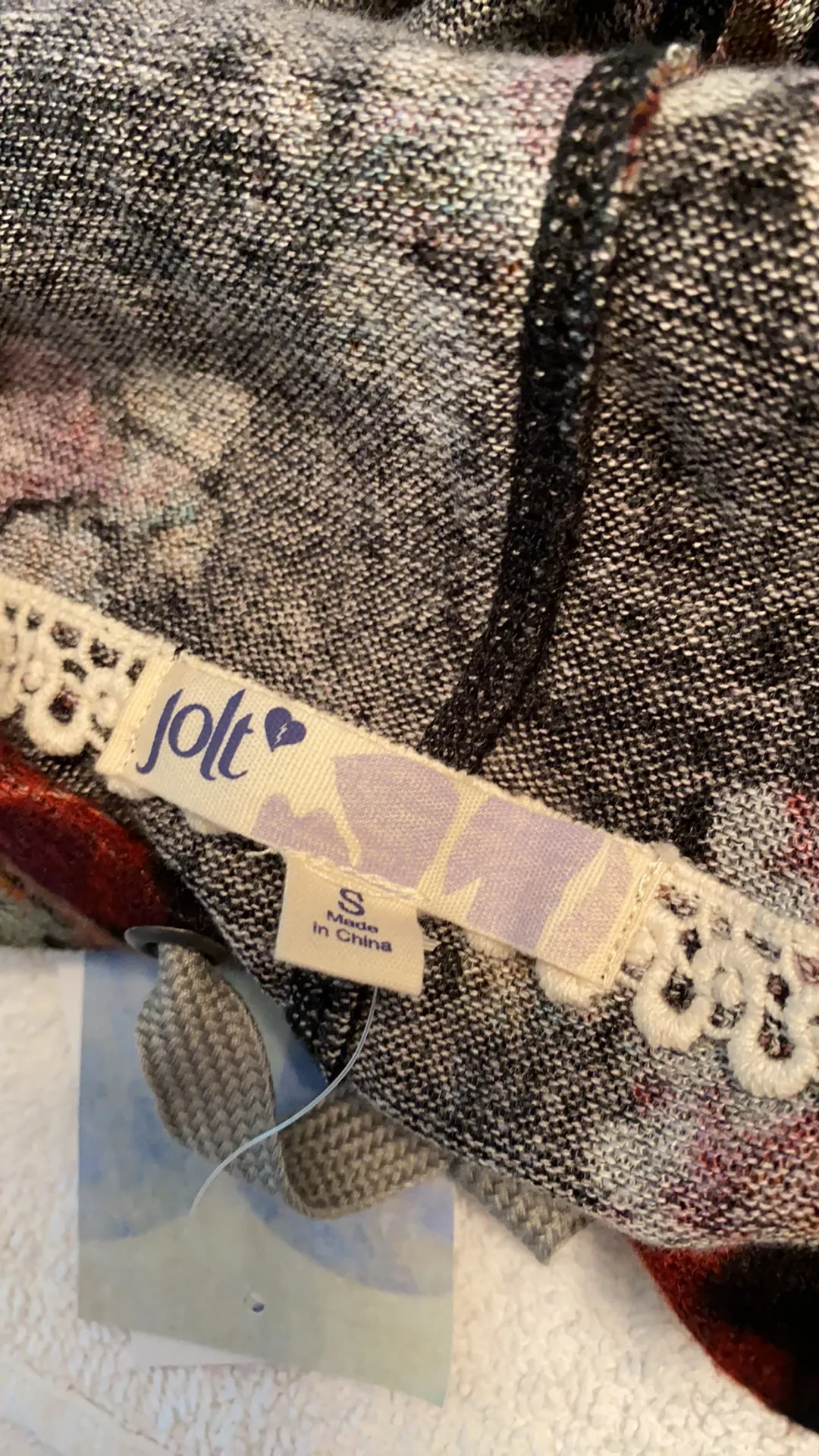 cozy vibes hoodie floral/stripe Size small - Image 3