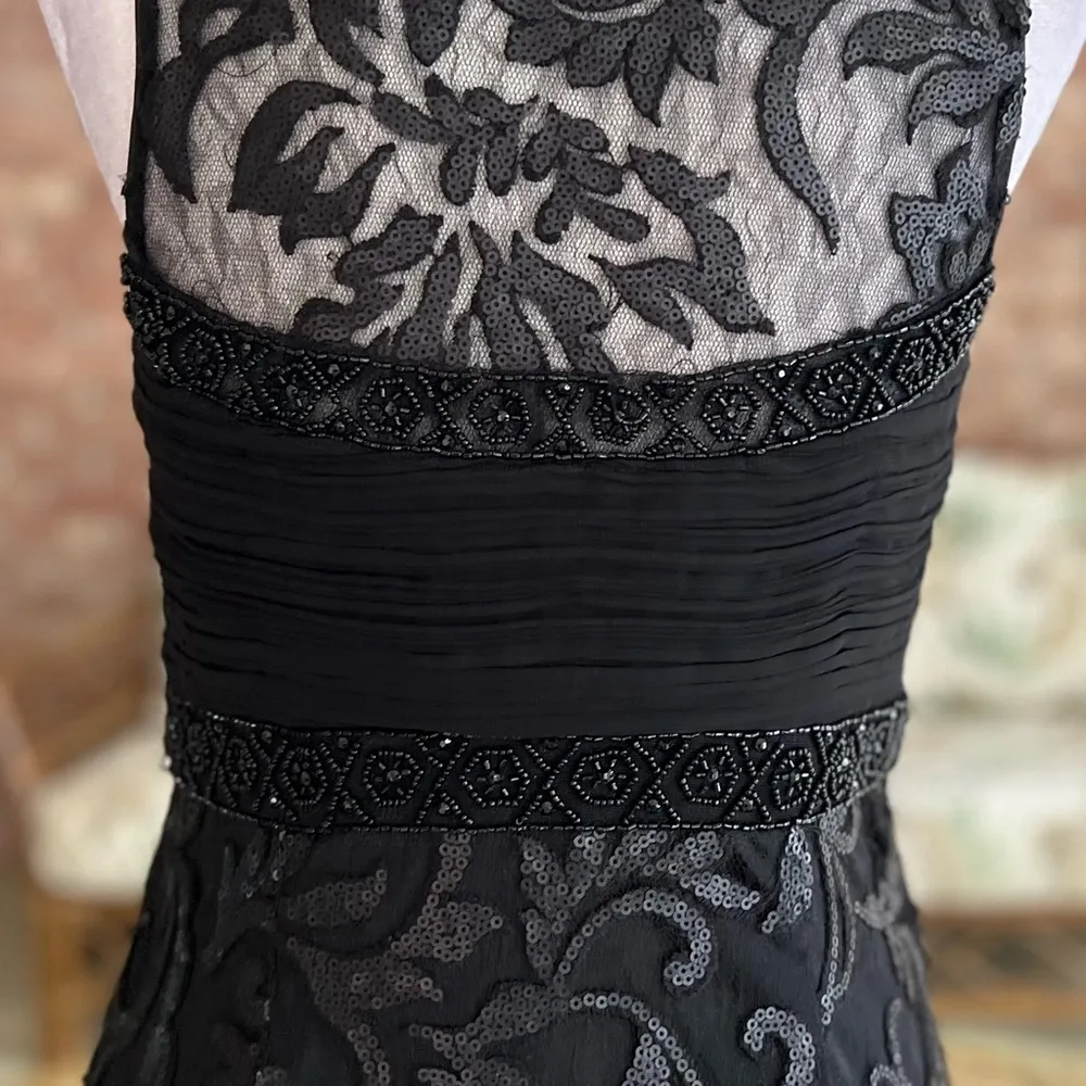 Sue Wong Nocturne Dress 6 Black Sequin Mesh Illusion Cocktail NWT - Image 13