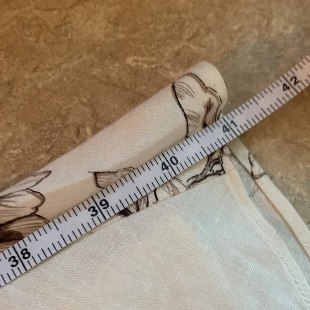 Ann Taylor Loft Dress Womens 12 Fitted Day Dress Ivory Floral Linen Blend  Zip - Image 12