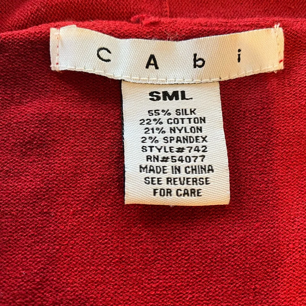 CAbi Red Women's Cardigan with Tie Front - Image 2