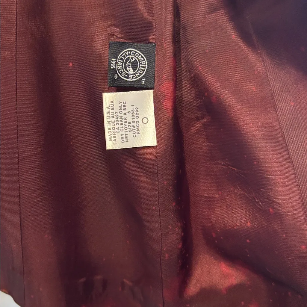 LAUNDRY BY SHELLI SEGAL BROWN JACKET TAN PIPING AROUND SEAMS/POCKETS/NECKLINE - Image 13