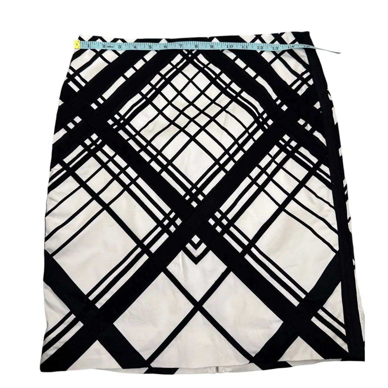 White House Black Market Geometric Black White Pencil Skirt Size Women's 4 - Image 6