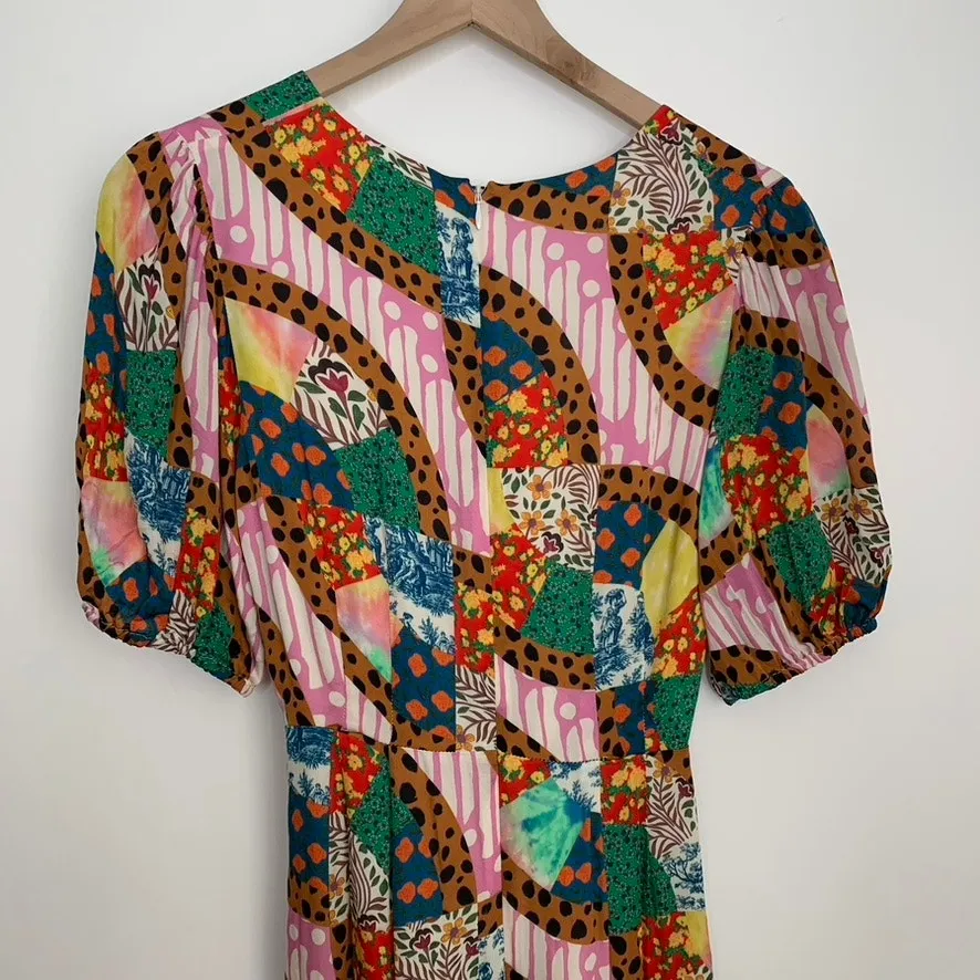 RHODE Ester Patchwork Maxi Dress Womens Size 2 Pink - Image 6